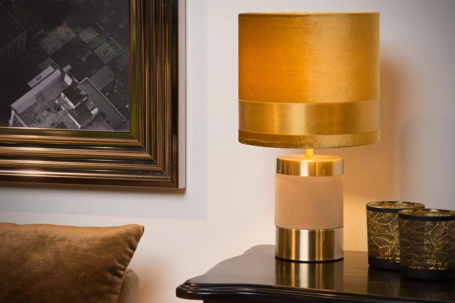 Lucide EXTRAVAGANZA FRIZZLE - Table lamp - Ø 18 cm - 1xE14 - Yellow - atmosphere 1